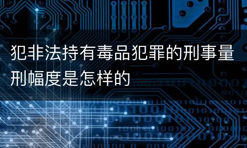 犯非法持有毒品犯罪的刑事量刑幅度是怎样的