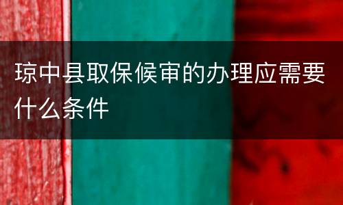琼中县取保候审的办理应需要什么条件