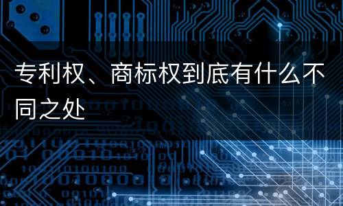 专利权、商标权到底有什么不同之处