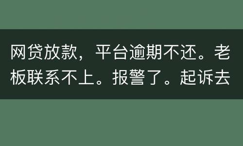 网贷放款，平台逾期不还。老板联系不上。报警了。起诉去凭电子协议法院采信吗