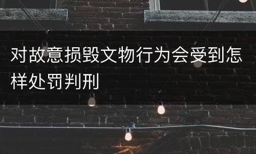 对故意损毁文物行为会受到怎样处罚判刑
