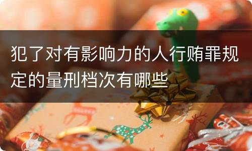 犯了对有影响力的人行贿罪规定的量刑档次有哪些