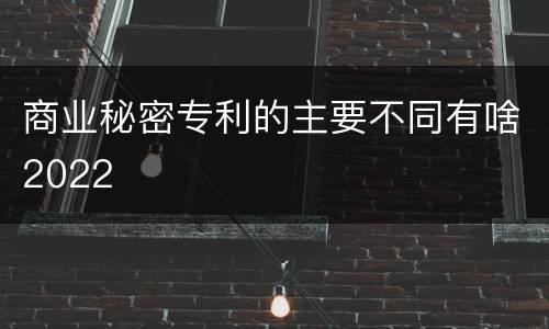 商业秘密专利的主要不同有啥2022