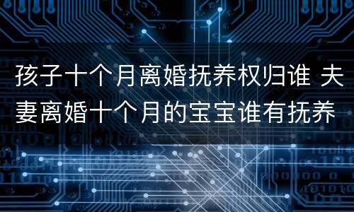 孩子十个月离婚抚养权归谁 夫妻离婚十个月的宝宝谁有抚养权