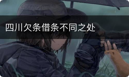 四川欠条借条不同之处
