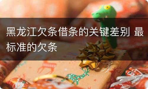 黑龙江欠条借条的关键差别 最标准的欠条