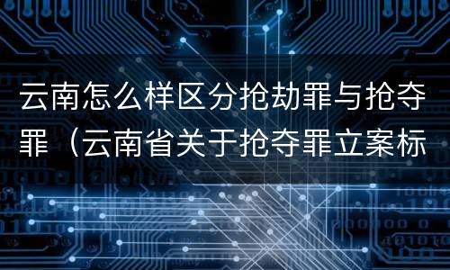 云南怎么样区分抢劫罪与抢夺罪（云南省关于抢夺罪立案标准）