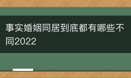 事实婚姻同居到底都有哪些不同2022