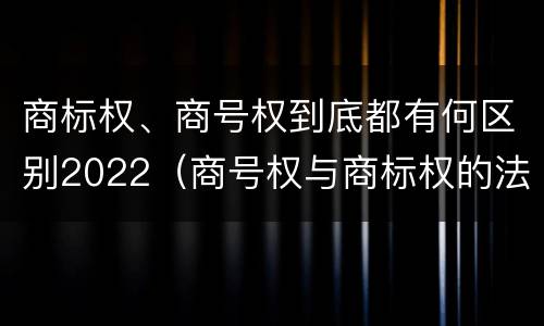 商标权、商号权到底都有何区别2022（商号权与商标权的法律冲突与解决）