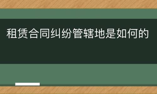 租赁合同纠纷管辖地是如何的