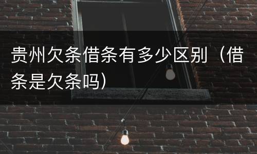 贵州欠条借条有多少区别（借条是欠条吗）