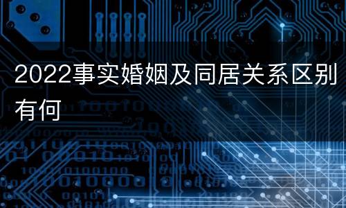 2022事实婚姻及同居关系区别有何