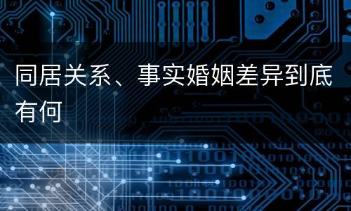 同居关系、事实婚姻差异到底有何