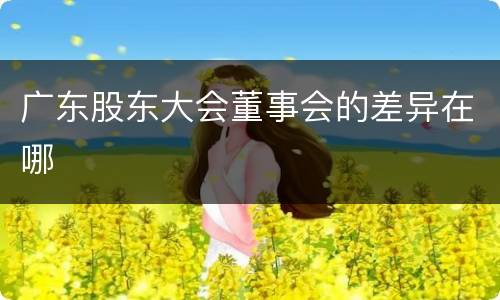 广东股东大会董事会的差异在哪