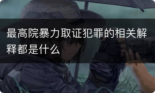 最高院暴力取证犯罪的相关解释都是什么