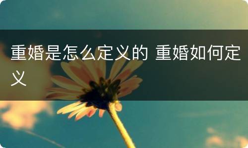 重婚是怎么定义的 重婚如何定义