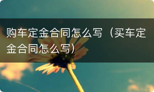 购车定金合同怎么写（买车定金合同怎么写）