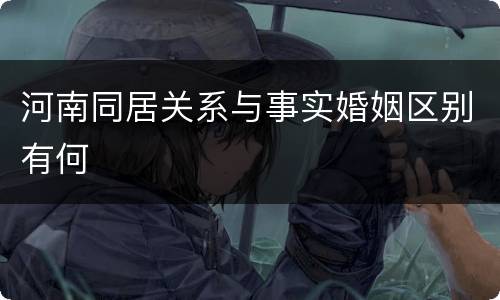 河南同居关系与事实婚姻区别有何