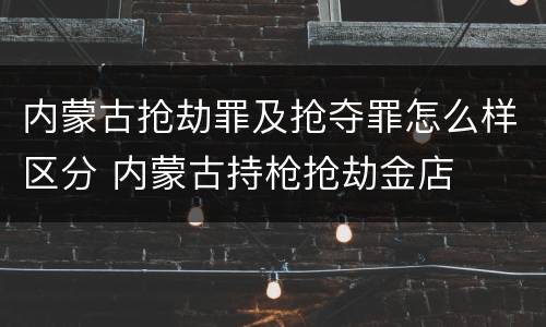 内蒙古抢劫罪及抢夺罪怎么样区分 内蒙古持枪抢劫金店