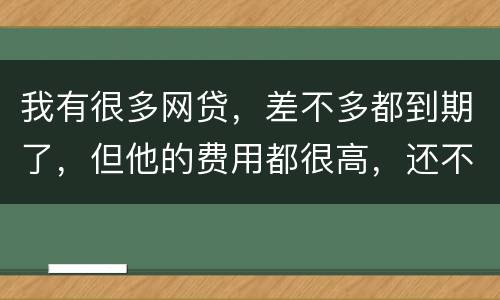 我有很多网贷，差不多都到期了，但他的费用都很高，还不起了，怎么办才好
