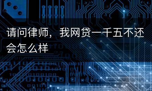 请问律师，我网贷一千五不还会怎么样