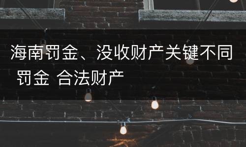 海南罚金、没收财产关键不同 罚金 合法财产