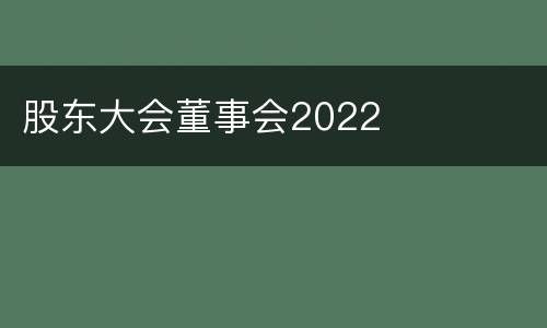 股东大会董事会2022