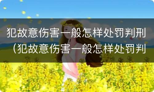 犯故意伤害一般怎样处罚判刑（犯故意伤害一般怎样处罚判刑多久）