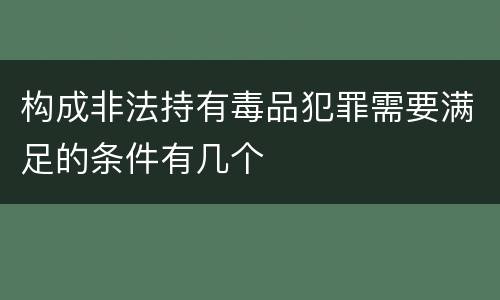 构成非法持有毒品犯罪需要满足的条件有几个
