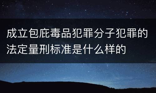 成立包庇毒品犯罪分子犯罪的法定量刑标准是什么样的