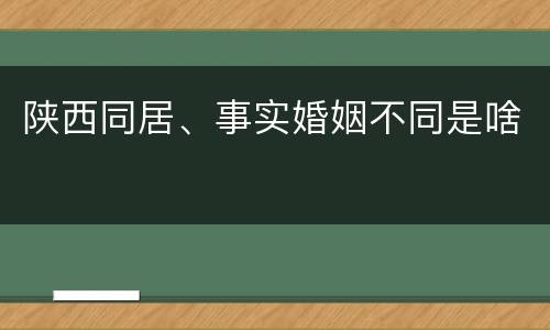 陕西同居、事实婚姻不同是啥