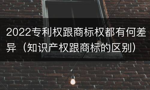 2022专利权跟商标权都有何差异（知识产权跟商标的区别）