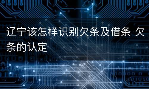 辽宁该怎样识别欠条及借条 欠条的认定