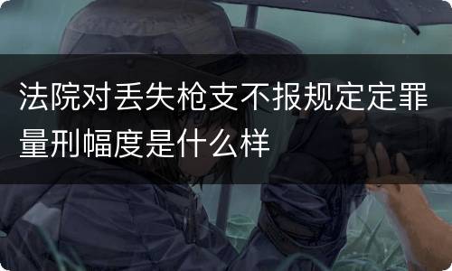 法院对丢失枪支不报规定定罪量刑幅度是什么样