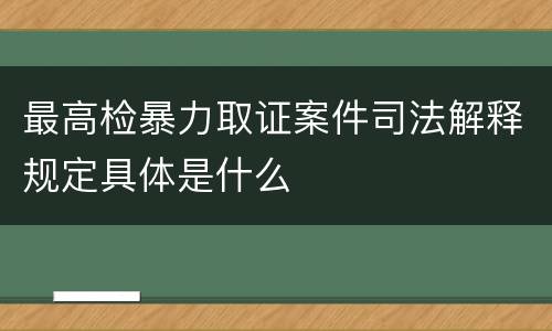 最高检暴力取证案件司法解释规定具体是什么