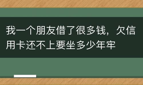 我一个朋友借了很多钱，欠信用卡还不上要坐多少年牢