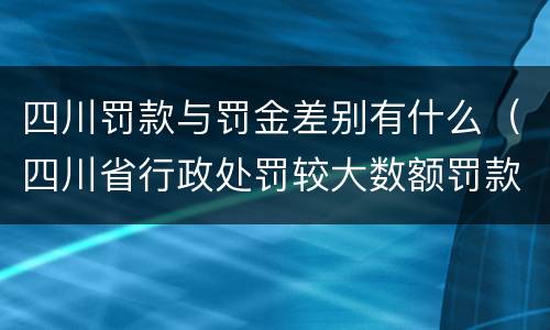 四川罚款与罚金差别有什么（四川省行政处罚较大数额罚款是多少）