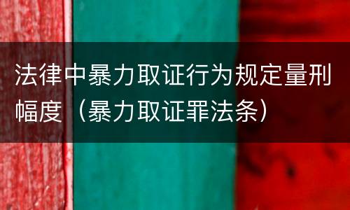法律中暴力取证行为规定量刑幅度（暴力取证罪法条）