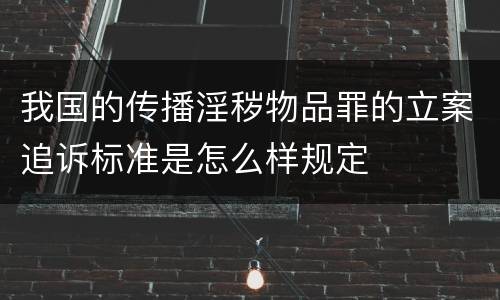 我国的传播淫秽物品罪的立案追诉标准是怎么样规定