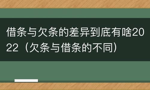 借条与欠条的差异到底有啥2022（欠条与借条的不同）