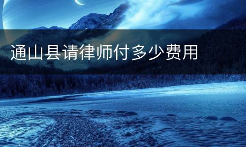 通山县请律师付多少费用