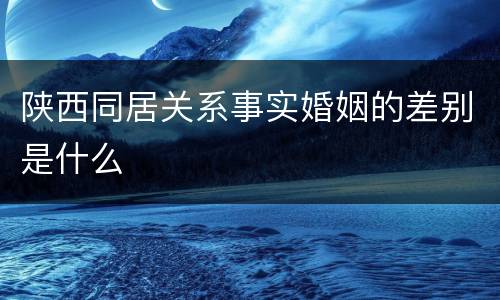 陕西同居关系事实婚姻的差别是什么