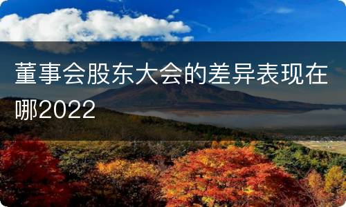 董事会股东大会的差异表现在哪2022