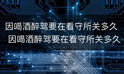 因喝酒醉驾要在看守所关多久 因喝酒醉驾要在看守所关多久才放人