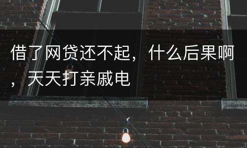 借了网贷还不起，什么后果啊，天天打亲戚电