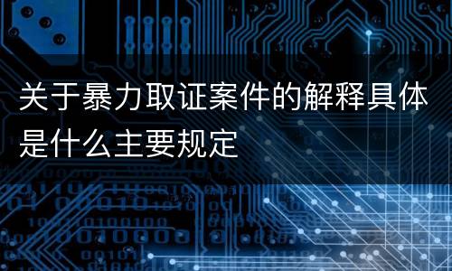 关于暴力取证案件的解释具体是什么主要规定