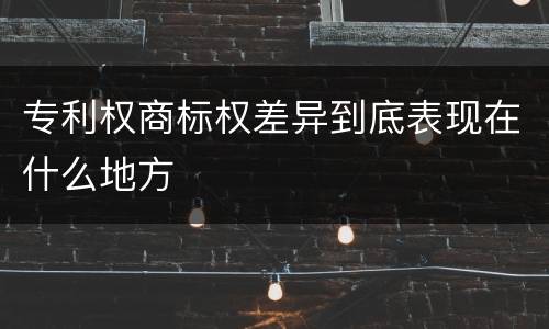 专利权商标权差异到底表现在什么地方