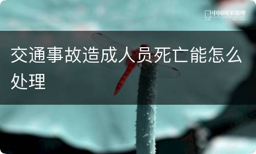 交通事故造成人员死亡能怎么处理