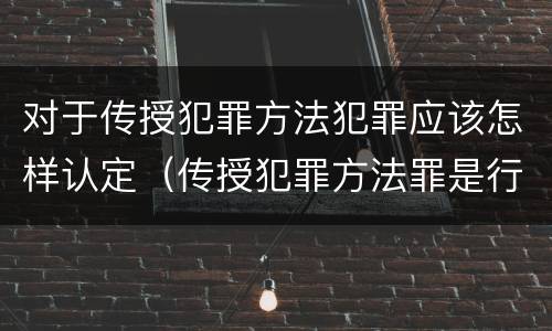 对于传授犯罪方法犯罪应该怎样认定（传授犯罪方法罪是行为犯吗）