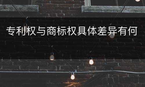 专利权与商标权具体差异有何